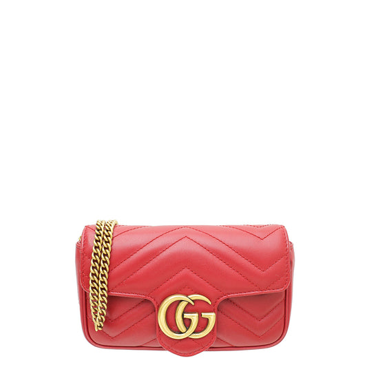 Gucci Red GG Marmont Super Mini Bag