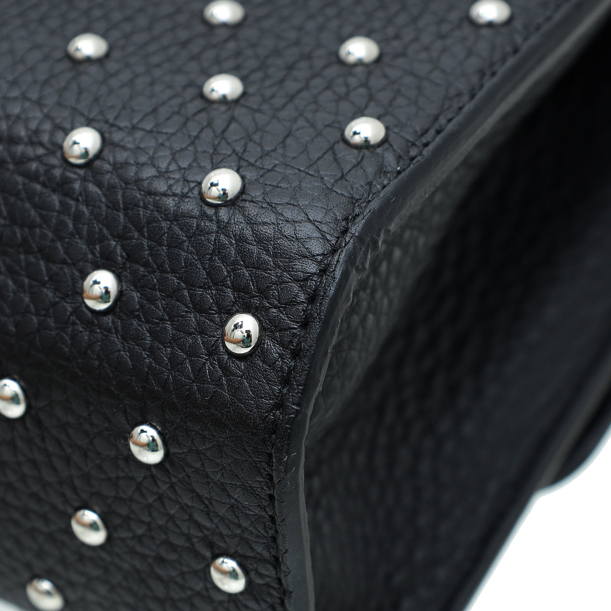 Gucci Black Studded Miss Bamboo Flap Bag