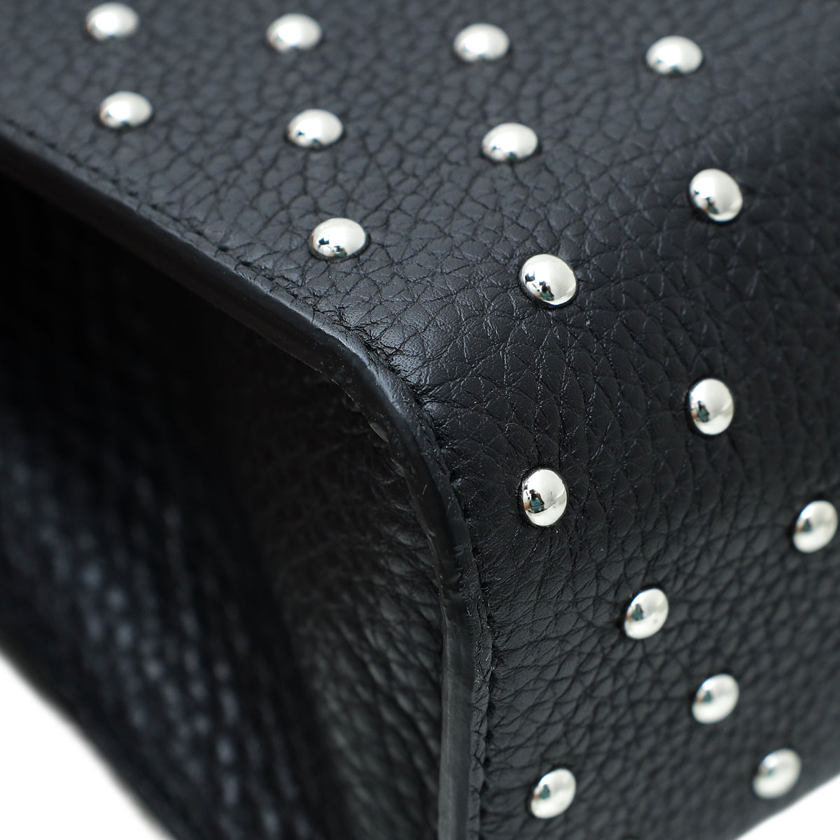 Gucci Black Studded Miss Bamboo Flap Bag