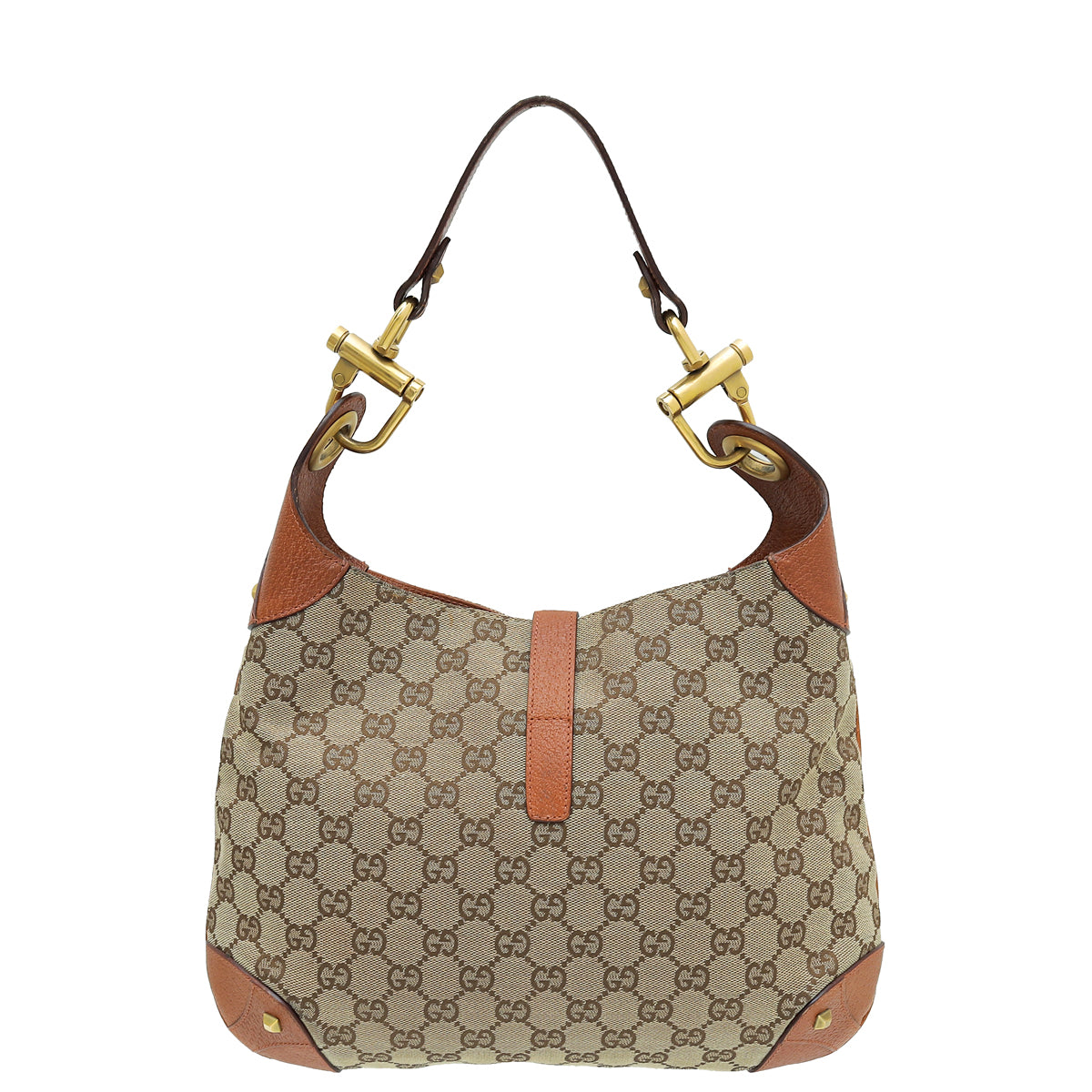 Gucci Bicolor GG Piston Lock Jackie O Hobo Bag