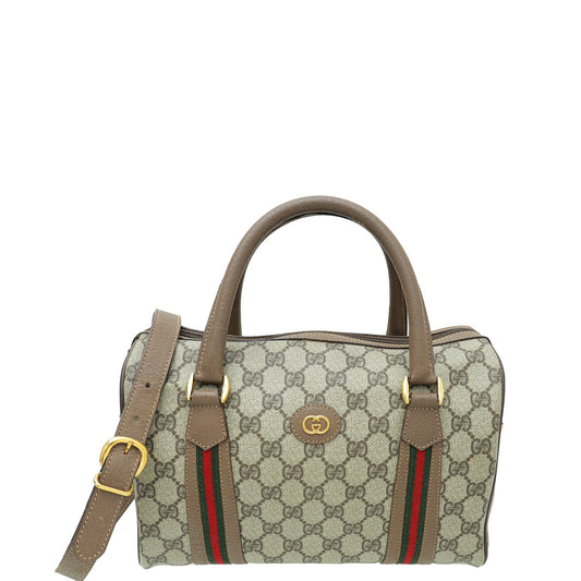 Gucci Bicolor Vintage GG Supreme Boston Bag