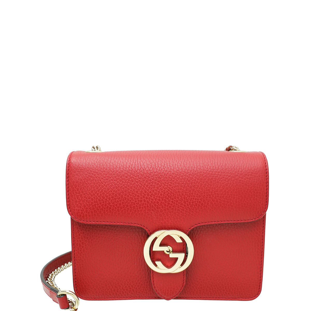 Gucci Red Interlocking G Small Chain Shoulder Bag