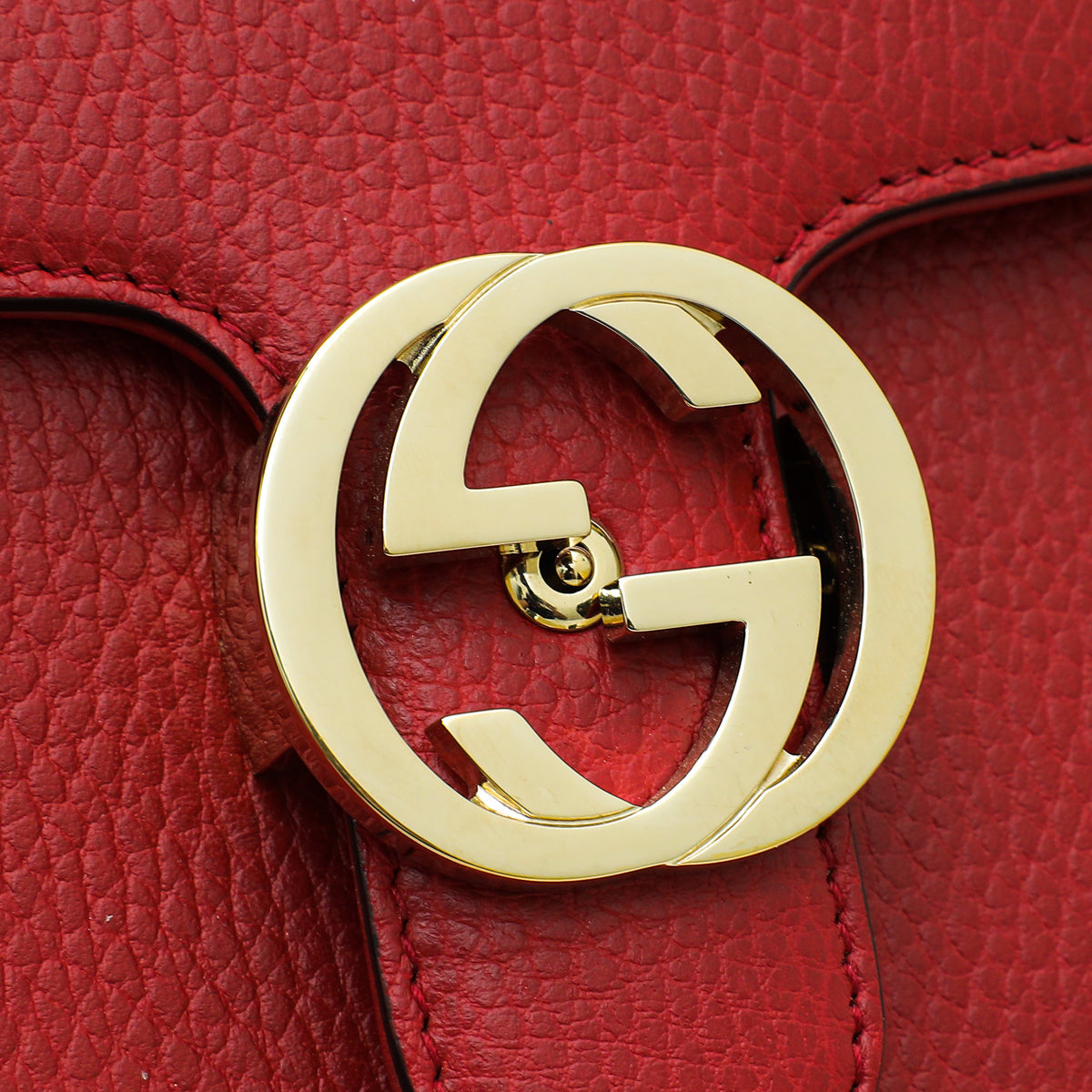 Gucci Red Interlocking G Small Chain Shoulder Bag