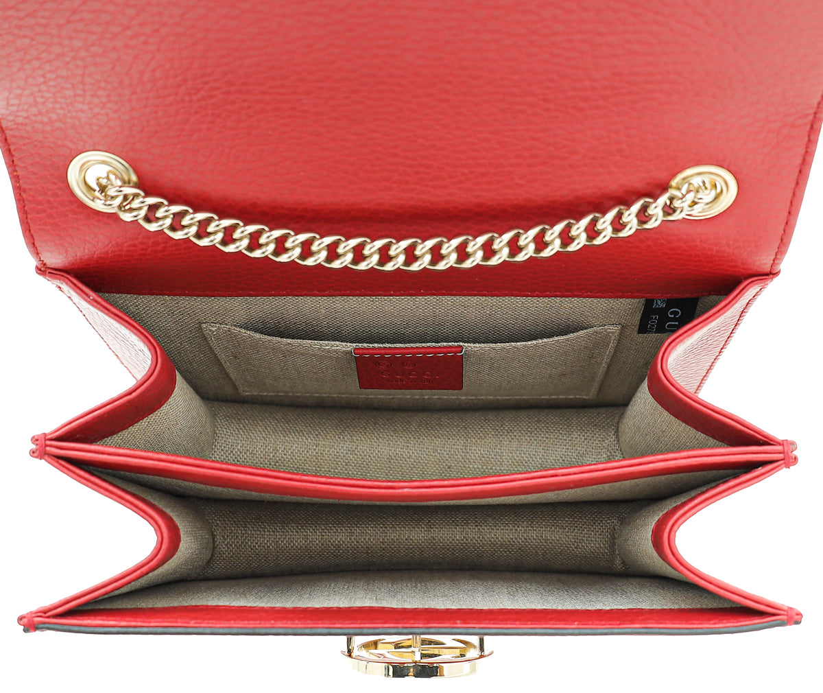 Gucci Red Interlocking G Small Chain Shoulder Bag