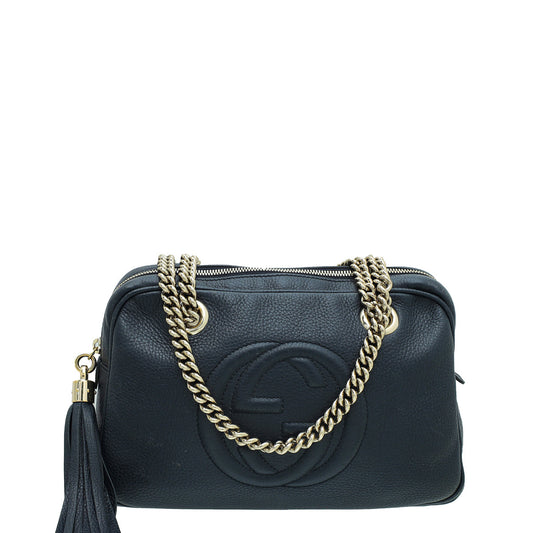 Gucci Navy Blue Soho Tassel Small Chain Bag