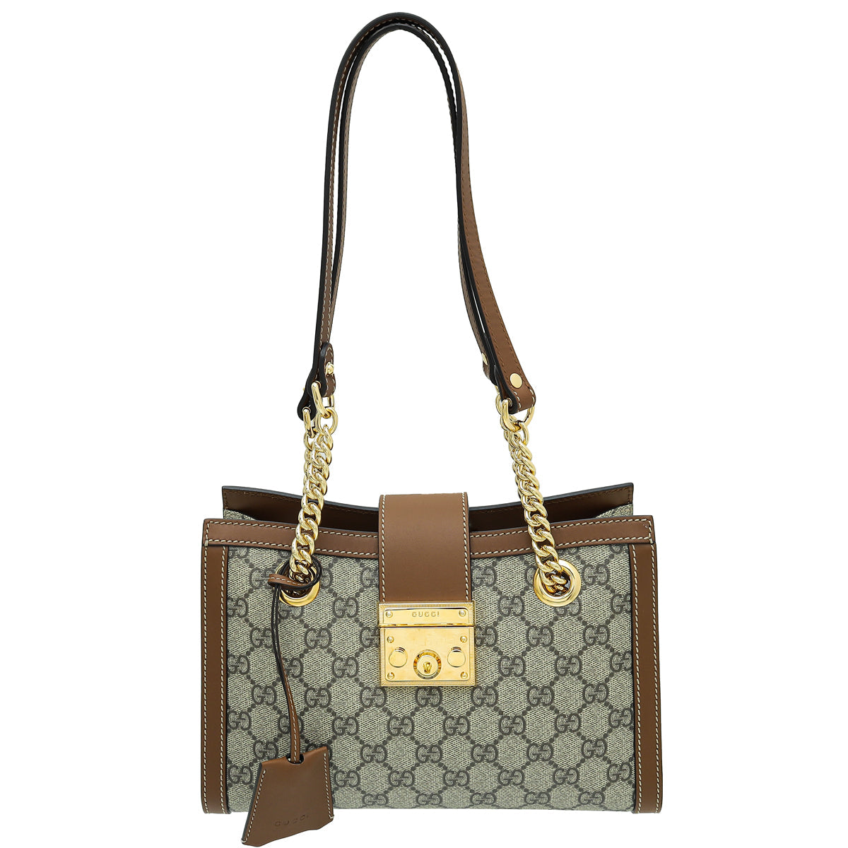 Gucci Bicolor GG Supreme Padlock Small Tote Bag