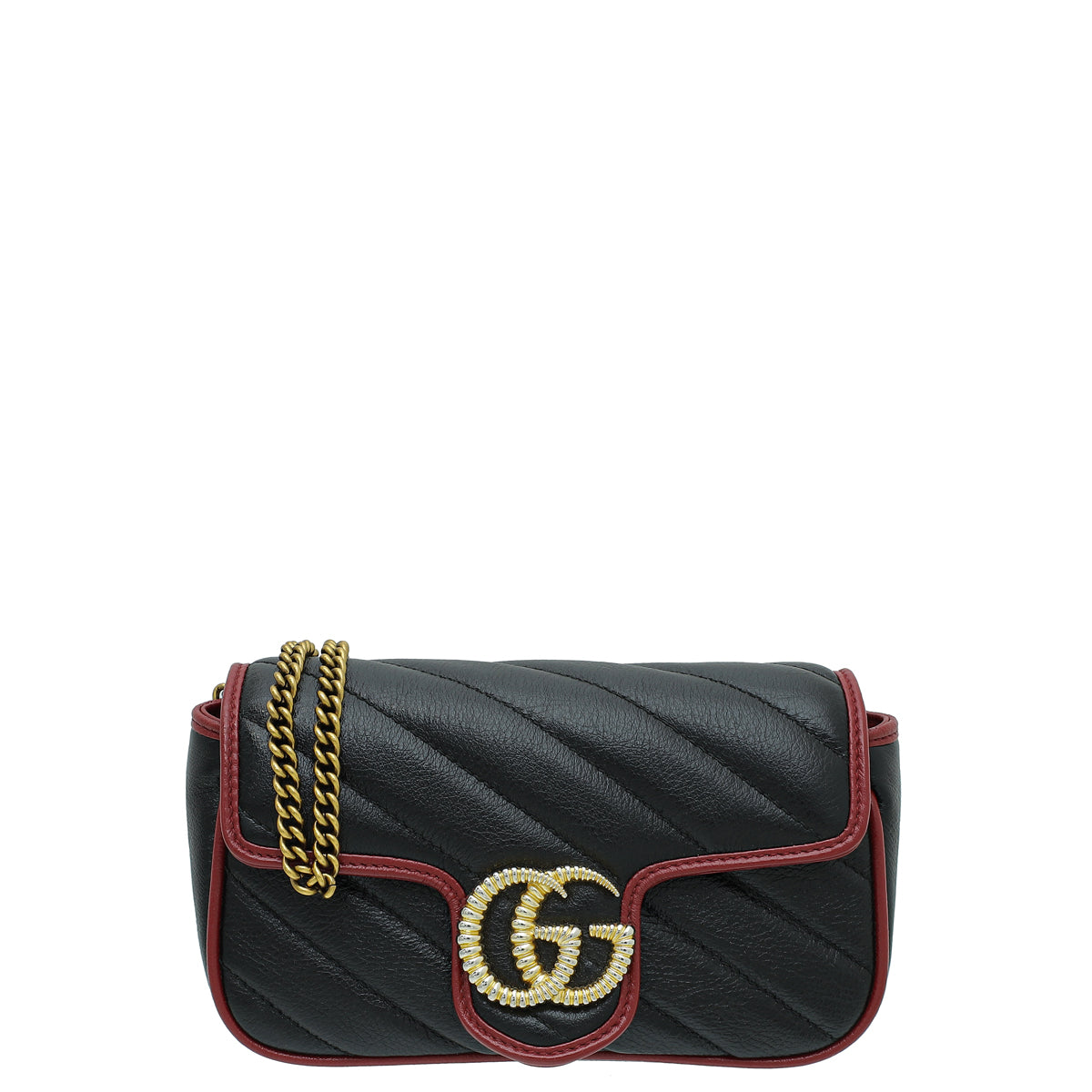 Gucci Bicolor GG Marmont Diagonal Striped Super Mini Bag