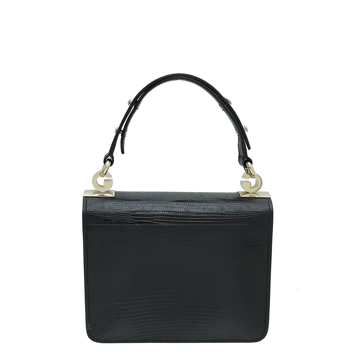 Gucci Black Lizard 1973 Top Handle Flap Bag