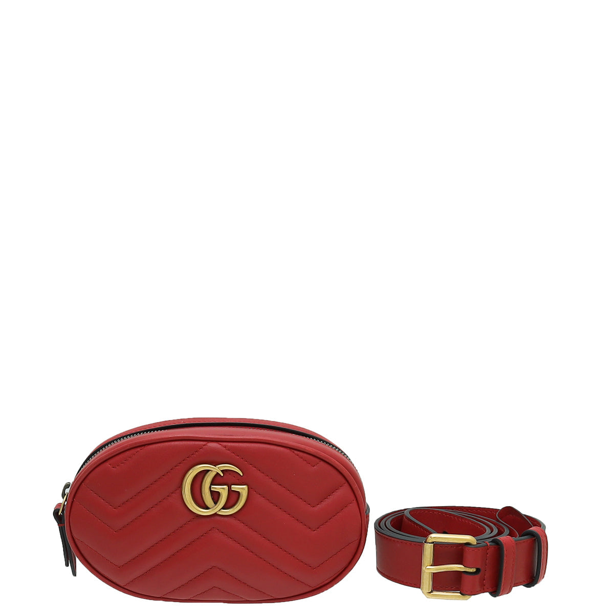 Gucci Red GG Marmont Mini Belt Bag