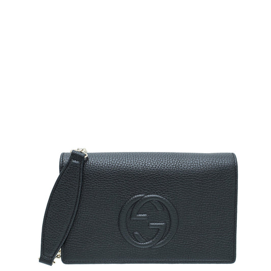 Gucci Black Soho Wallet on Chain