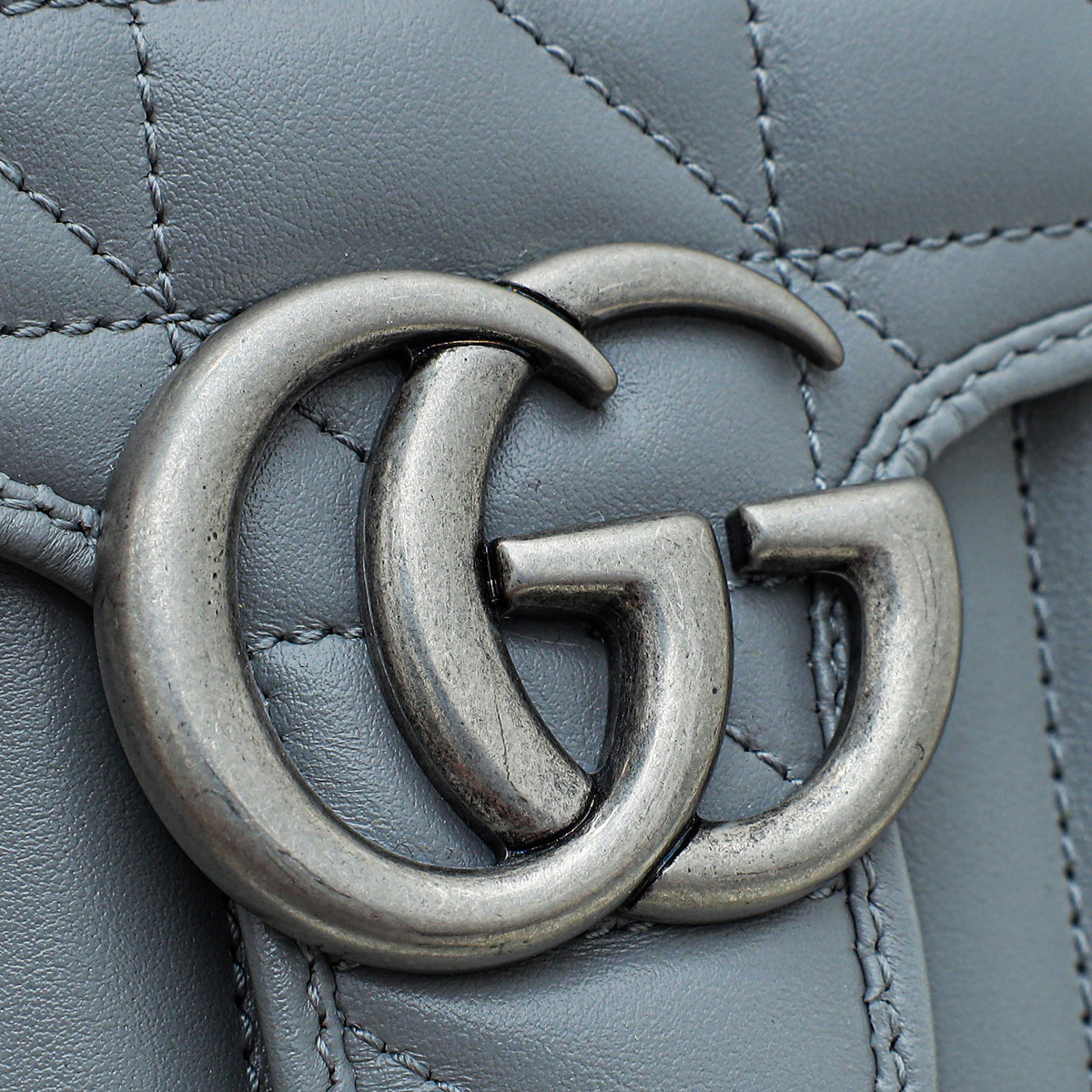 Gucci Grey GG Marmont Mini Top Handle Bag