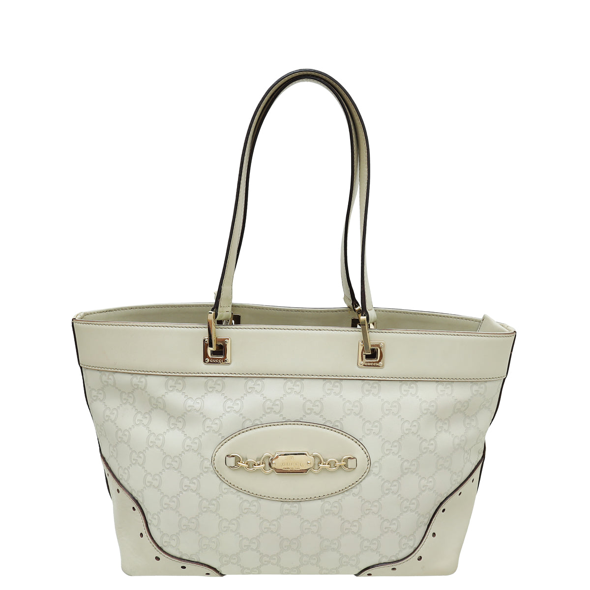 Gucci Ivory Guccissima Punch Tote Bag