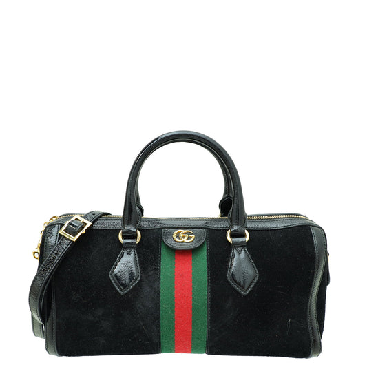 Gucci Black Web Ophidia Boston Bag