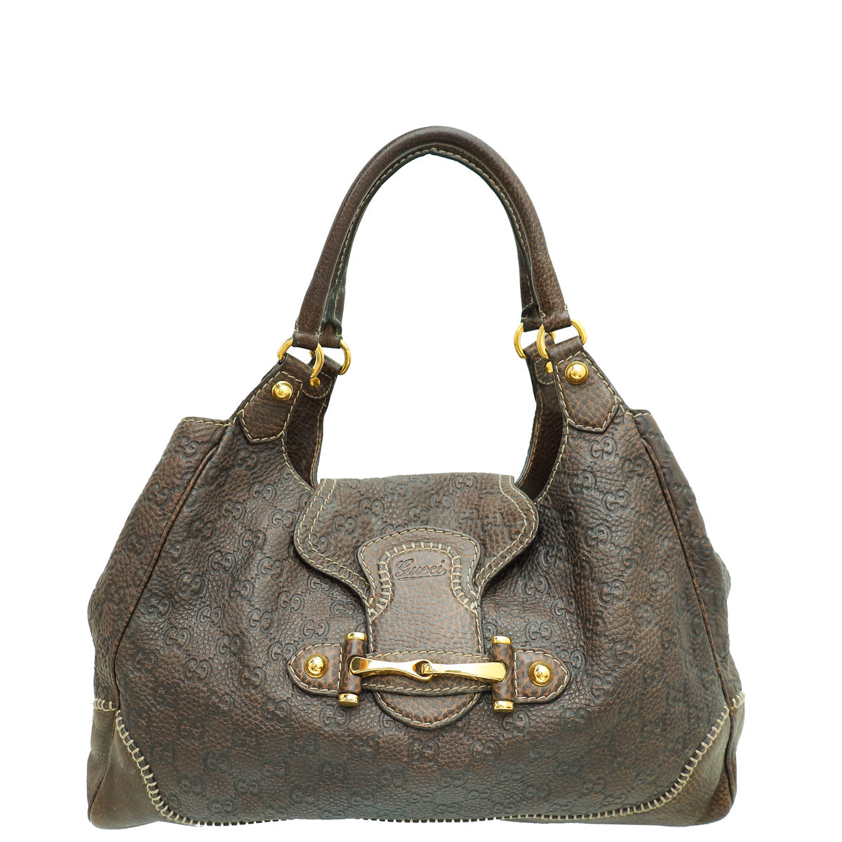 Gucci Chocolate Brown Guccissima New Pelham Tote Bag