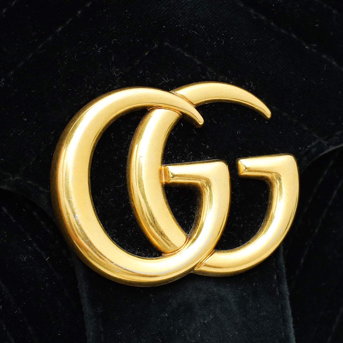 Gucci Black GG Marmont Velvet Small Shoulder Bag