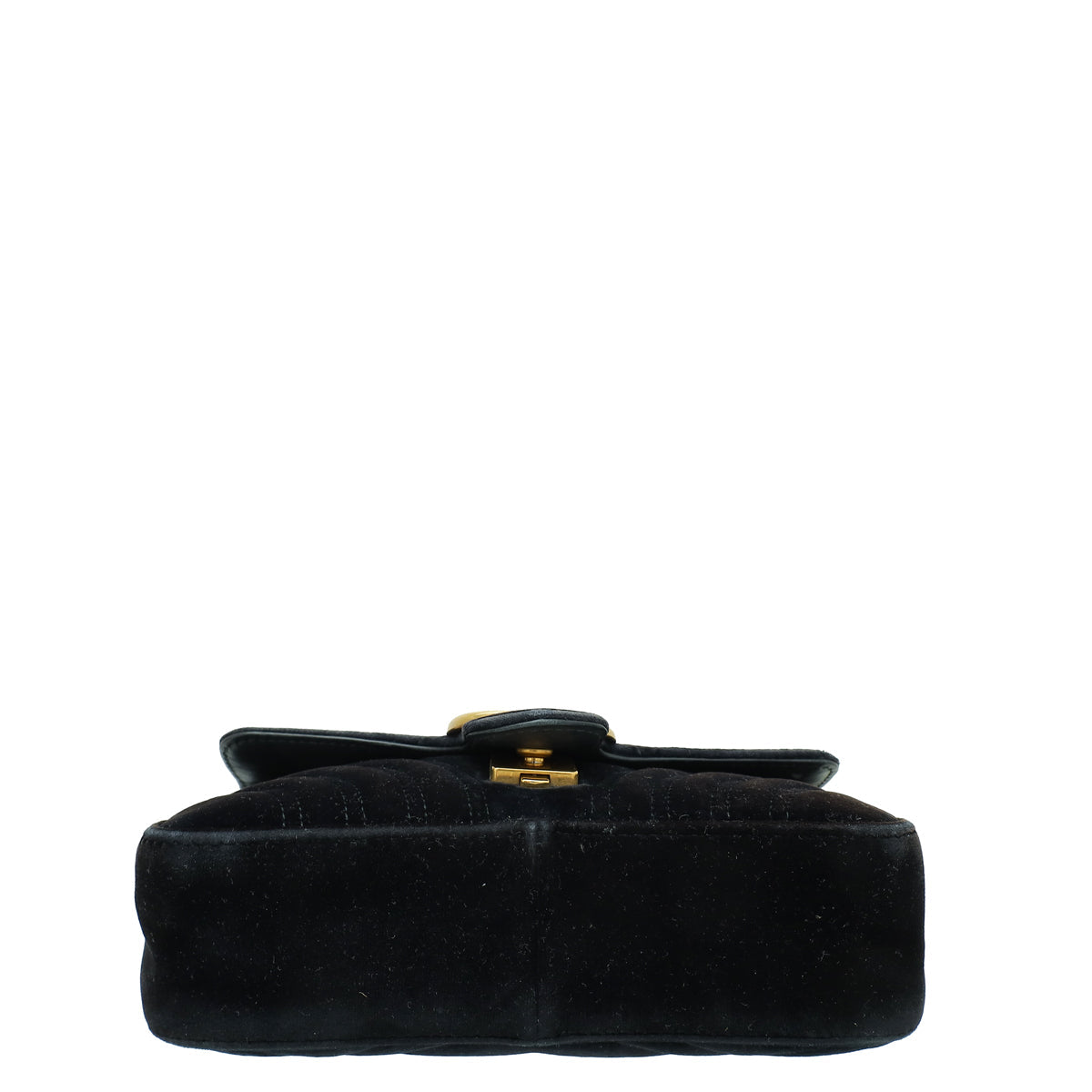 Gucci Black Velvet GG Marmont Mini Shoulder Bag