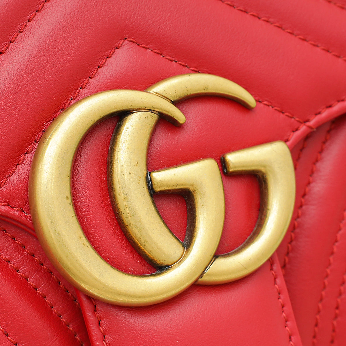 Gucci Red GG Marmont Small Shoulder Bag