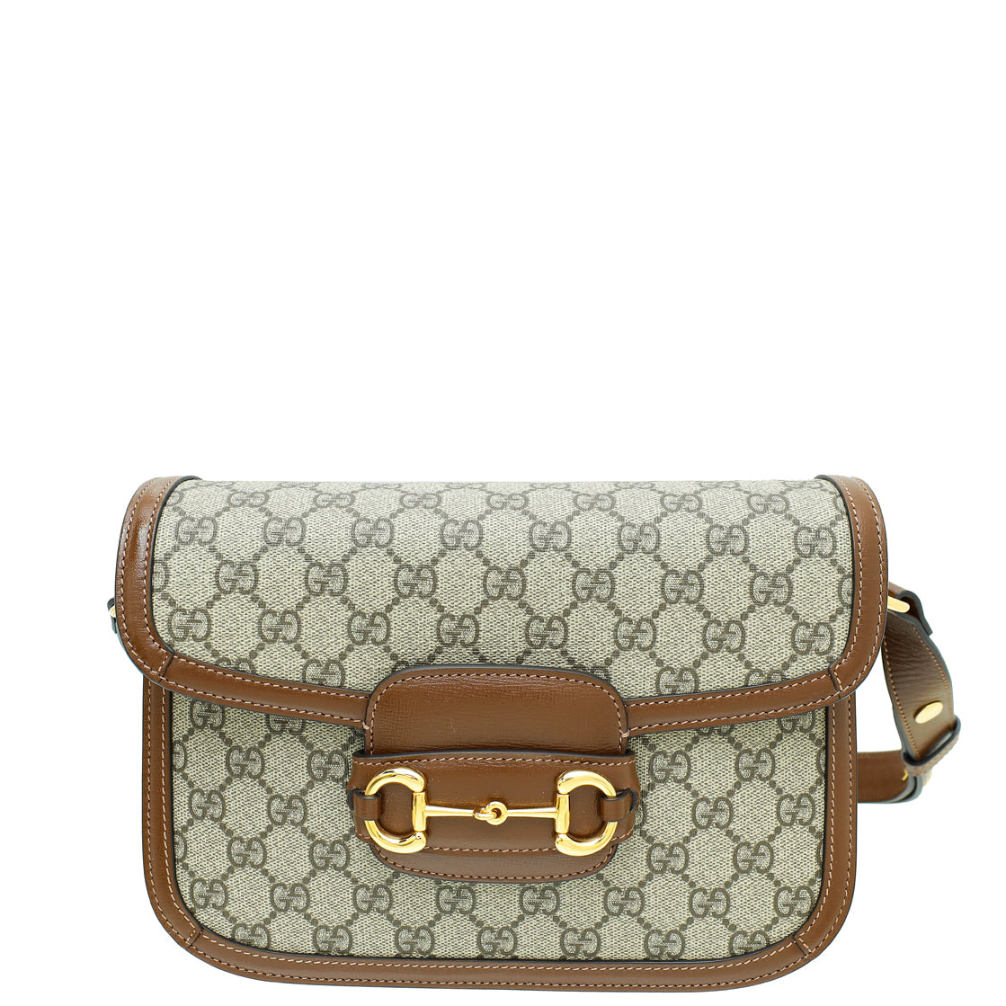 Gucci Bicolor GG Supreme Horsebit 1955 Medium Shoulder Bag