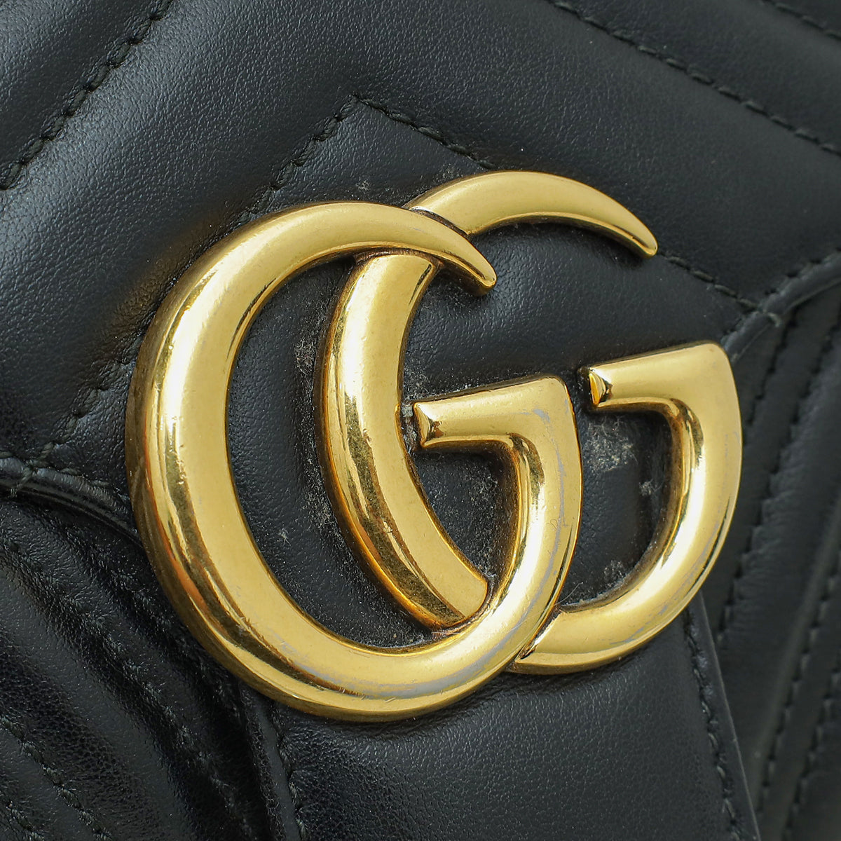 Gucci Black GG Marmont Matelasse Small Shoulder Bag