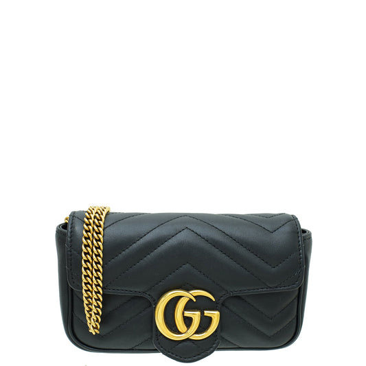 Gucci Black GG Marmont Super Mini Bag