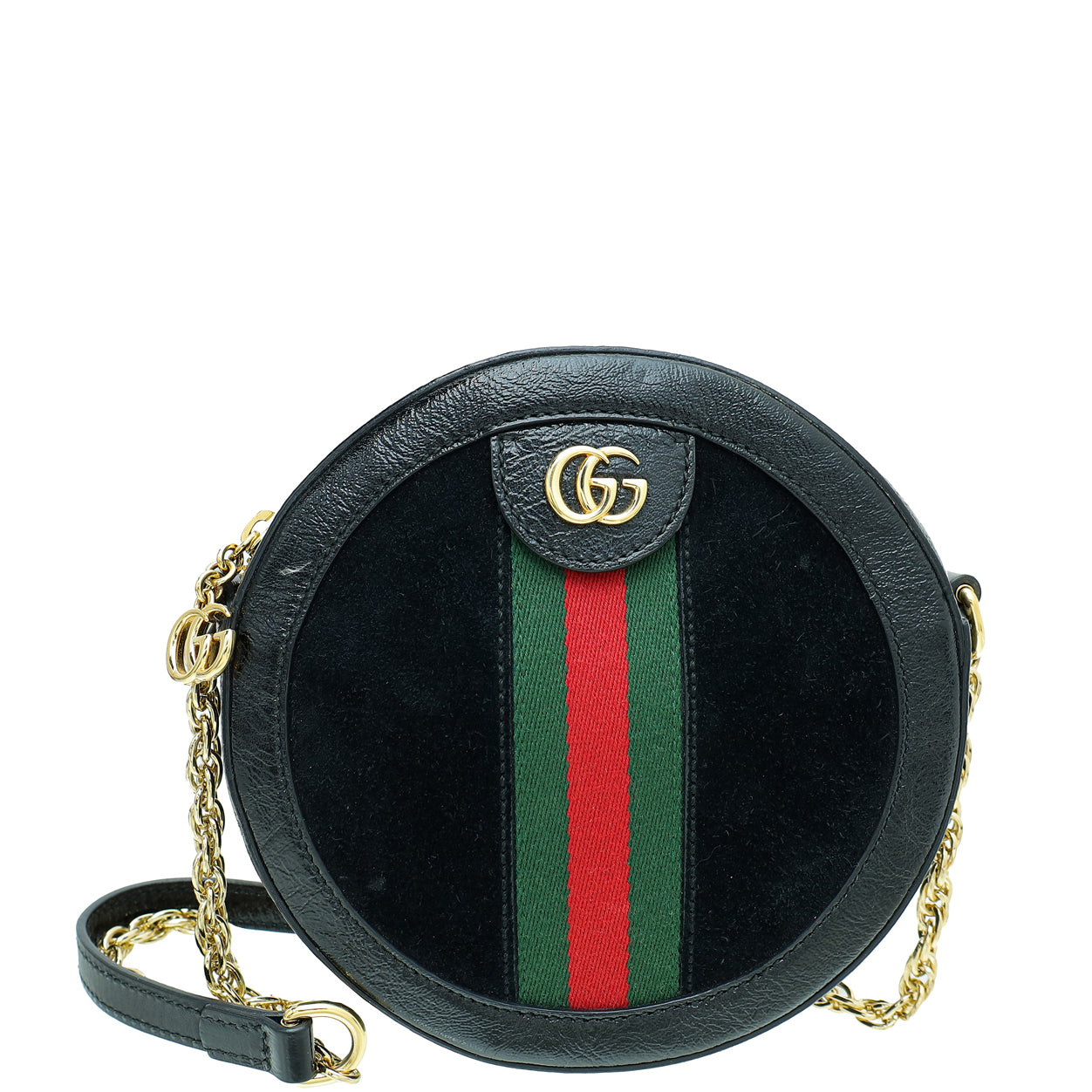 Gucci Black Ophidia Round Mini Shoulder Bag