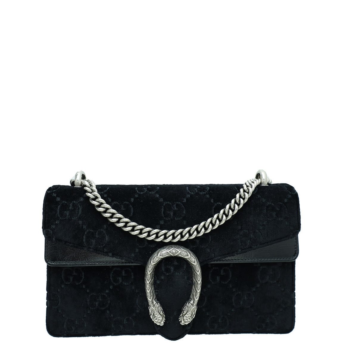 Gucci Black GG Velvet Dionysus Small Shoulder Bag