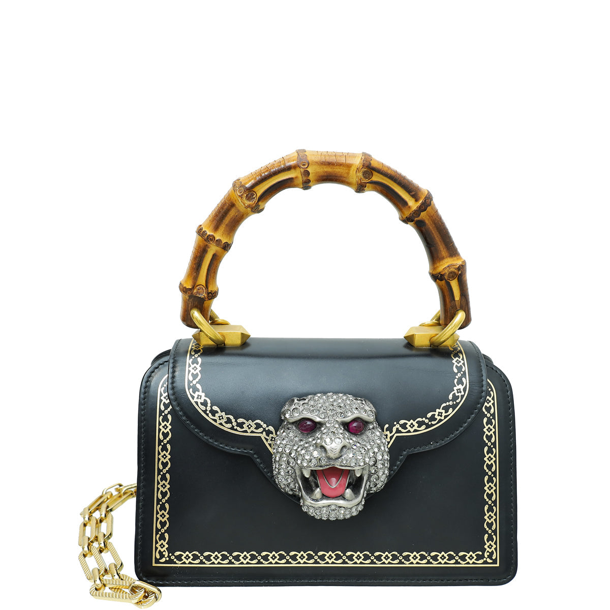 Gucci Black Bamboo Mini Thiara Top Handle Bag