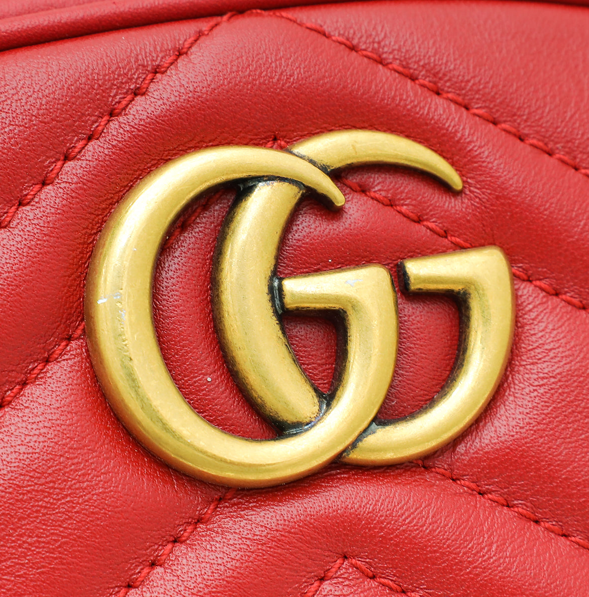 Gucci Red GG Marmont Mini Belt Bag