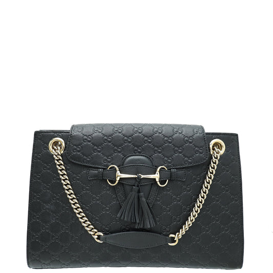 Gucci Black Guccissima Emily Large Bag