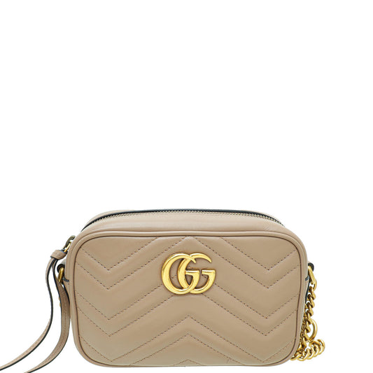 Gucci Dusty Pink GG Marmont Matelassé Mini Camera Bag