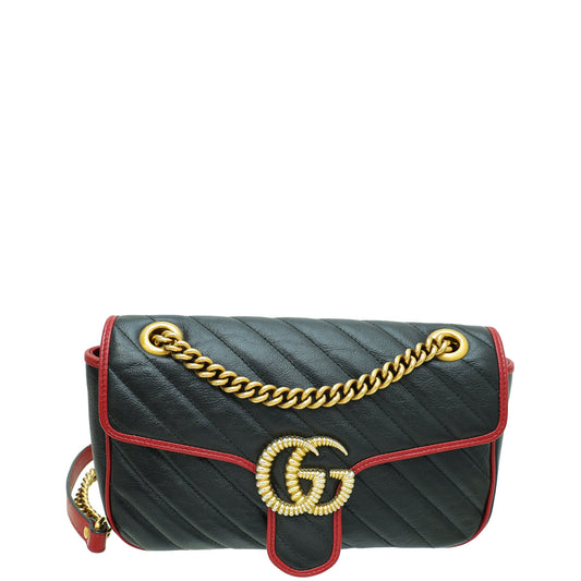 Gucci Black GG Marmont Small Shoulder Bag