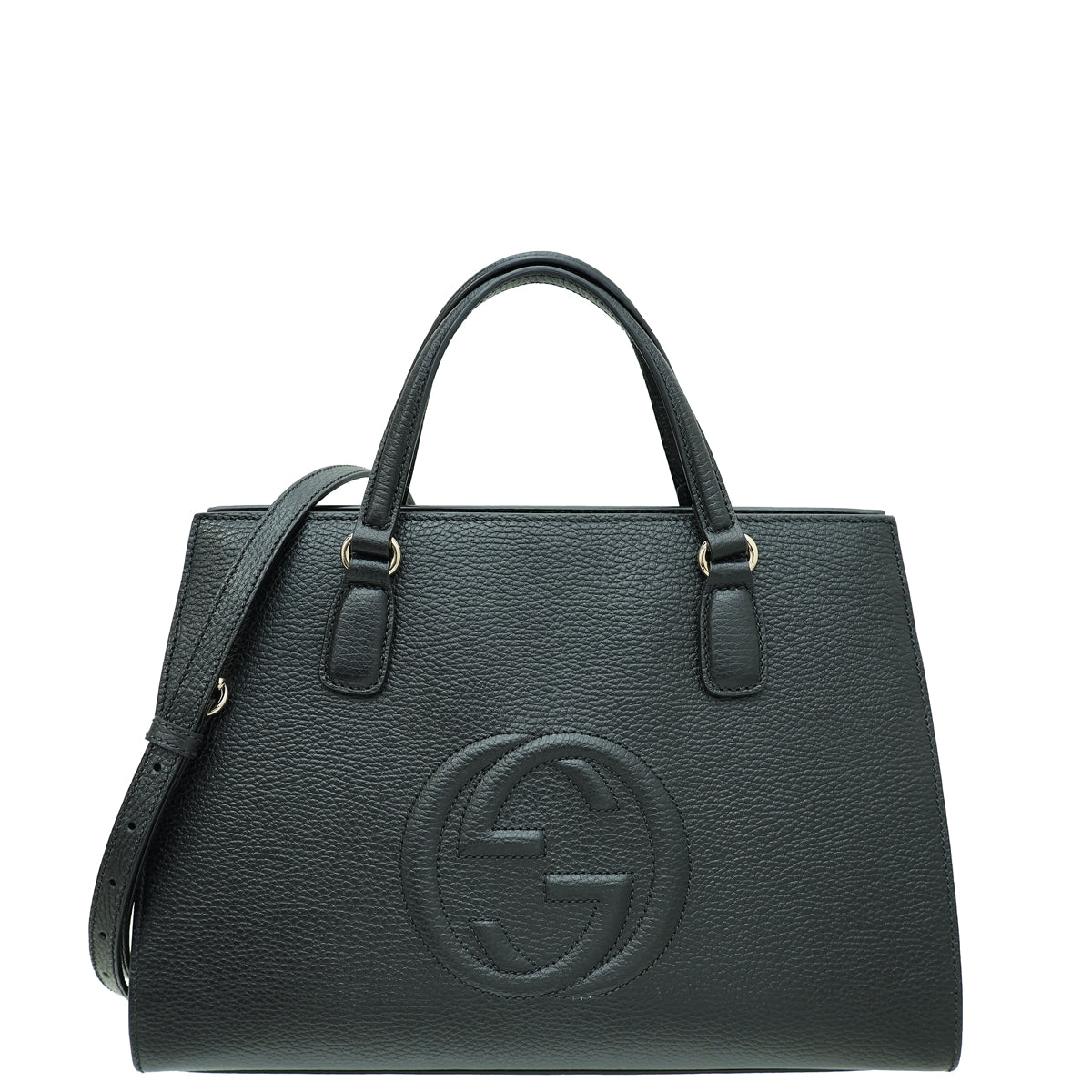 Gucci Black Soho Interlocking G Medium Tote Bag