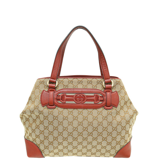 Gucci Bicolor GG Vintage Web Dressage Tote Bag