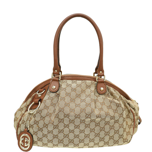 Gucci Bicolor GG Sukey Medium Boston Bag