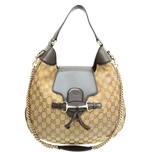 Gucci Bicolor GG Emily Hobo Bag