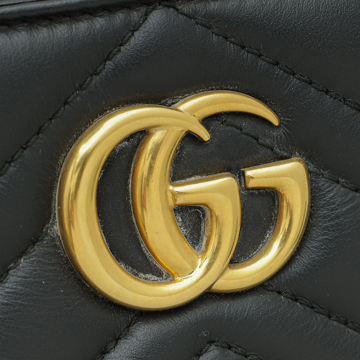 Gucci Black GG Marmont Top Handle Tote Small Bag