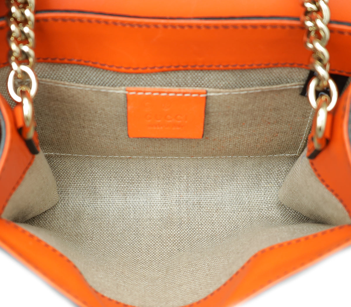 Gucci Orange GG Microguccissima Emily Mini Chain Bag