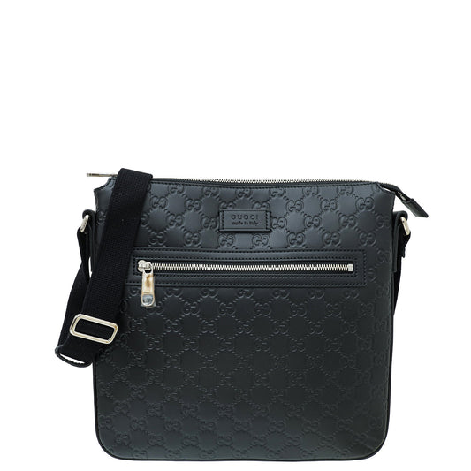 Gucci Black GG Guccissima Messenger Bag