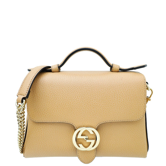 Gucci Beige Interlocking G Top Handle Bag