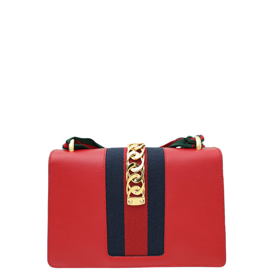 Gucci Red Sylvie Small Shoulder Bag