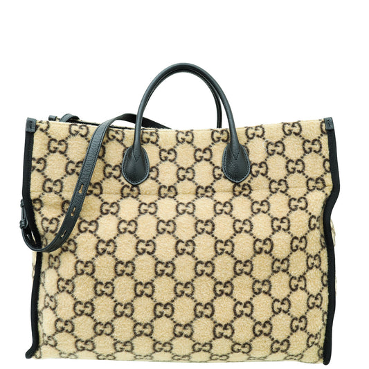 Gucci Bicolor GG Monogram Covered Wool Tote Bag