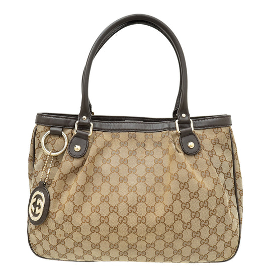 Gucci Bicolor GG Sukey Top Handle Bag