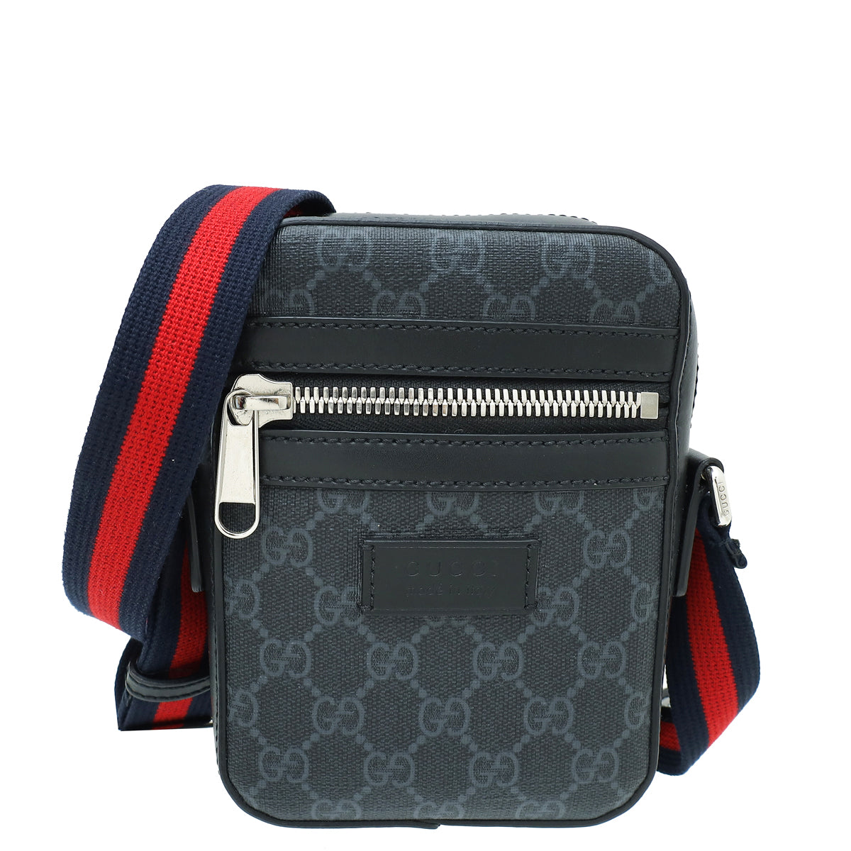 Gucci Black GG Supreme Web Camera Messenger Small Bag