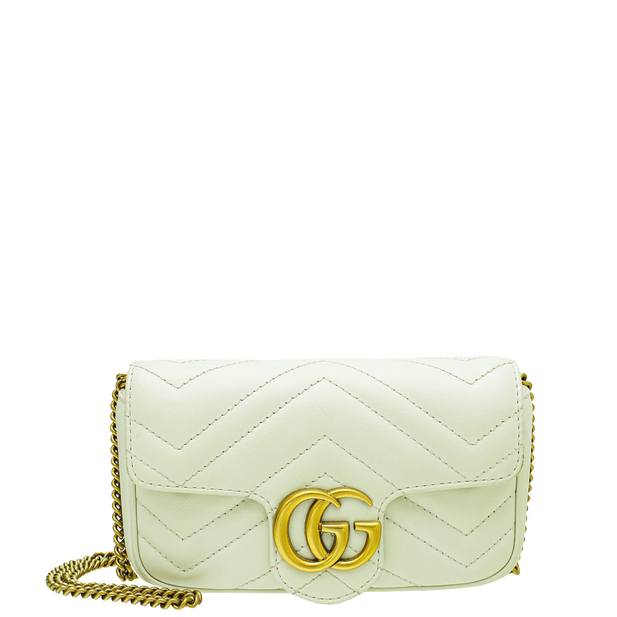 Gucci White GG Marmont Super Mini Bag