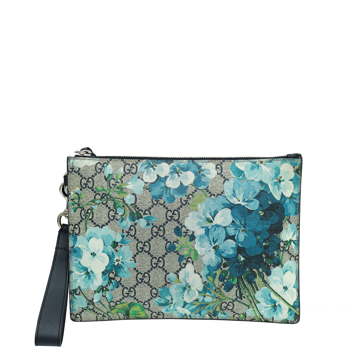 Gucci Multicolor GG Supreme Blooms Wristlet Zip Pouch