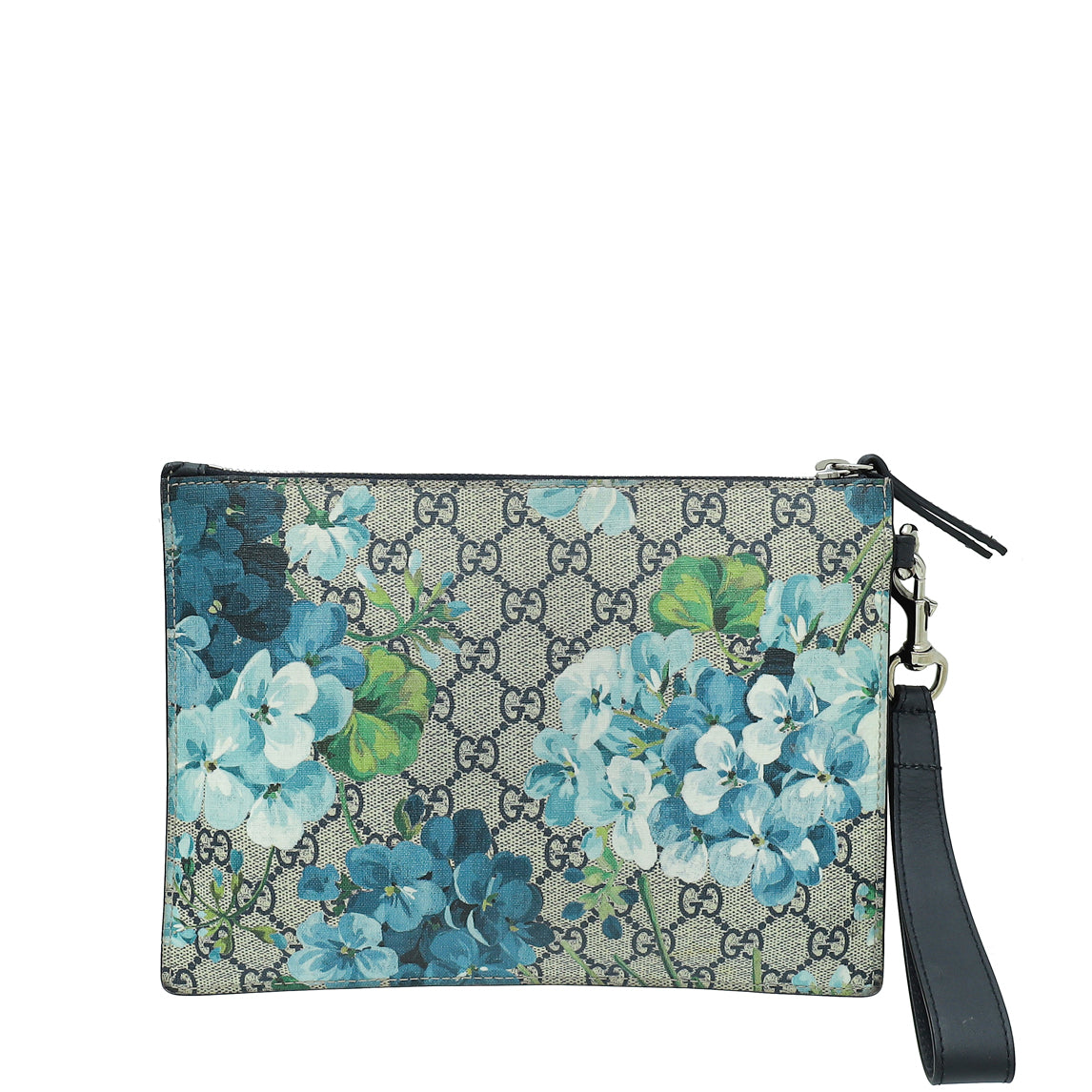 Gucci Multicolor GG Supreme Blooms Wristlet Zip Pouch