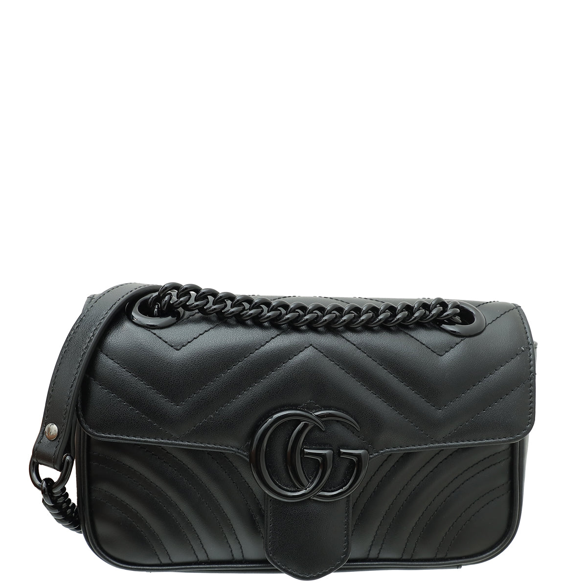 Gucci So Black GG Marmont Mini Shoulder Bag