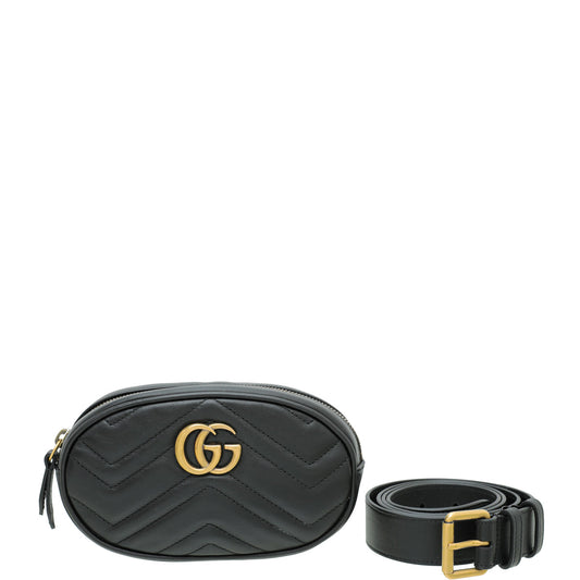 Gucci Black GG Marmont Mini Belt Bag