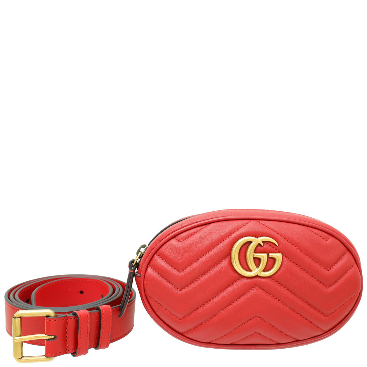 Gucci Red GG Marmont Mini Belt Bag