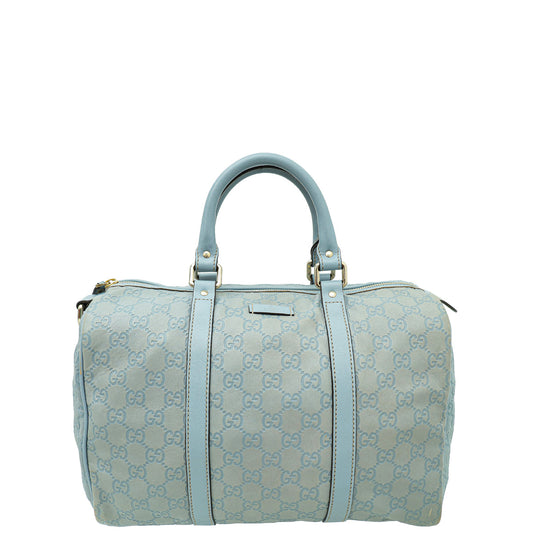 Gucci Light Blue Guccissima Joy Boston Medium Bag